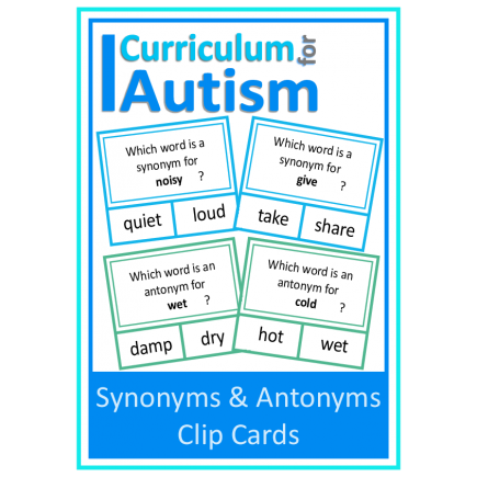 Synonyms & Antonyms Clip Cards